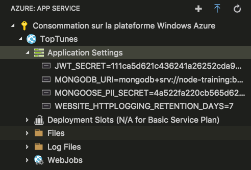 Extrait visuel de l’extension utilisée pour notre application